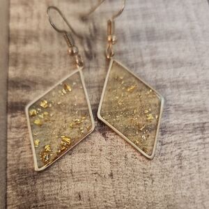 Gold Fleck Resin Earrings